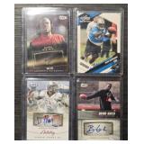 (4) Authentic Autographed Football Cards #1