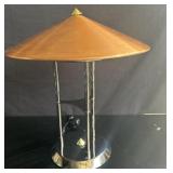 vintage 1980s copper flying saucer table lamp