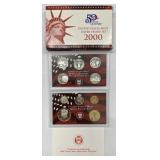 2000 US Mint 10-Coin Silver Proof Set COA #1