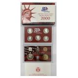2000 US Mint Silver 10-Coin Proof Set COA #2