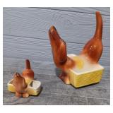 Set of Vintage Dutch Hounds Jewelry Ring Holders