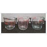 (3) Pyrex Glass Measuring Cups
