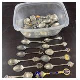 Lot Of Silvertone Souvenir Spoons