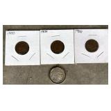 (3) Indian Head Pennies & Buffalo Nickel Pendant