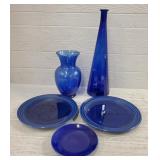 Various Cobalt Blue Glassware