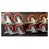 (8) H. D. Hard Rubber Locking Casters