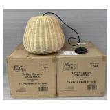 (2) BHG Rattan Woven Hanging Light Pendants