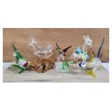(5) Beautiful Hand Blown Glass Figurines
