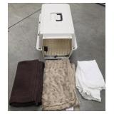 Small Pet Kennel w/ Mat & Blankets