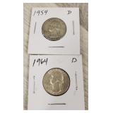 1954 & 1964 Silver Quarters