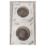 1928-S & 1929-P Silver Quarters