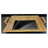 Florentine-style Embossed Mirrored Vanity Tray