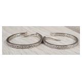 Sterling & CZ Golden Moon Hoop Earrings