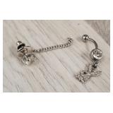 (2) Sterling Silver Naval Ring / Charm