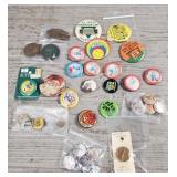 Various Buttons, Pins Collection