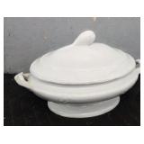 Milk Glass Serving Dish