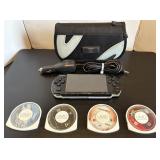 Sony PSP w/Case, Cord & (4) Games