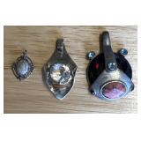 (3) Unique Silver Tone Pendants