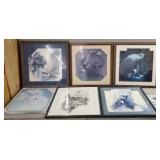 (7) Various Framed Eagle Prints