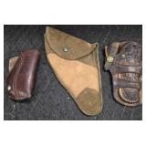 (2) Leather Handgun Holsters & Handgun Case