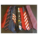 (10) Patriotic & Steelers Neckties