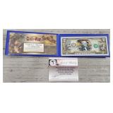 Civil War Low Serial $2 Colorized Bank Note