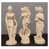 (3) Small Greek Bathing Goddess Statues