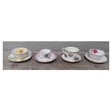 (4) Tea Cups & Saucers