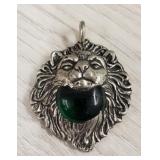 Silver Tone Lion Head Pendant