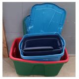 (5) Plastic Totes With Lids