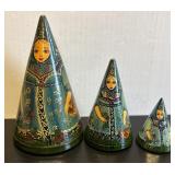 3-Piece Cone Shaped Russian Nesting Dolls