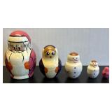 5-Piece Wooden Holiday Nesting Dolls
