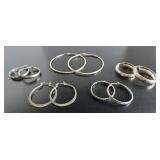 (5) Pairs of Sterling Silver Hoop Earrings
