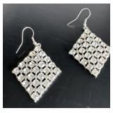 Silver Rhinestone Earrings