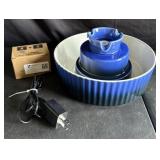 Ceramic Pet Water Fountain w/ Filters & Cord