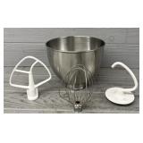 K45 Stainless Kitchen Aid Bowl w/ Attachments
