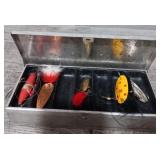 Vintage Aluminum Case w/ Fishing Lures
