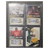 (4) Authentic Autographed Football Cards #2