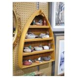 boat shelf with mini decoys