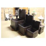 graduated size wood trunks