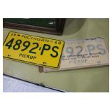 unused 1960 Michigan Pickup truck plate set