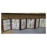 3 bi-fold salesman sample lure displays, close ups>