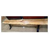 Amish Made 8ft long Live Edge Bench;