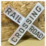 Vintage Railroad crossing sign w/reflectors;