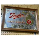 Strohs Michigan Beer Mirror;