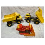 Tonka Trucks, Fisher-Price bulldozer;