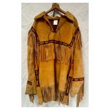 Vintage Suede Fringe Leather Jacket>