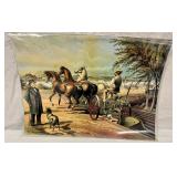 Horses & Plow Print;
