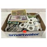 28. Assorted Foreign Coins & Currency;