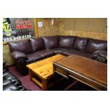 Leather Sectional Sofa with Reclining Ends